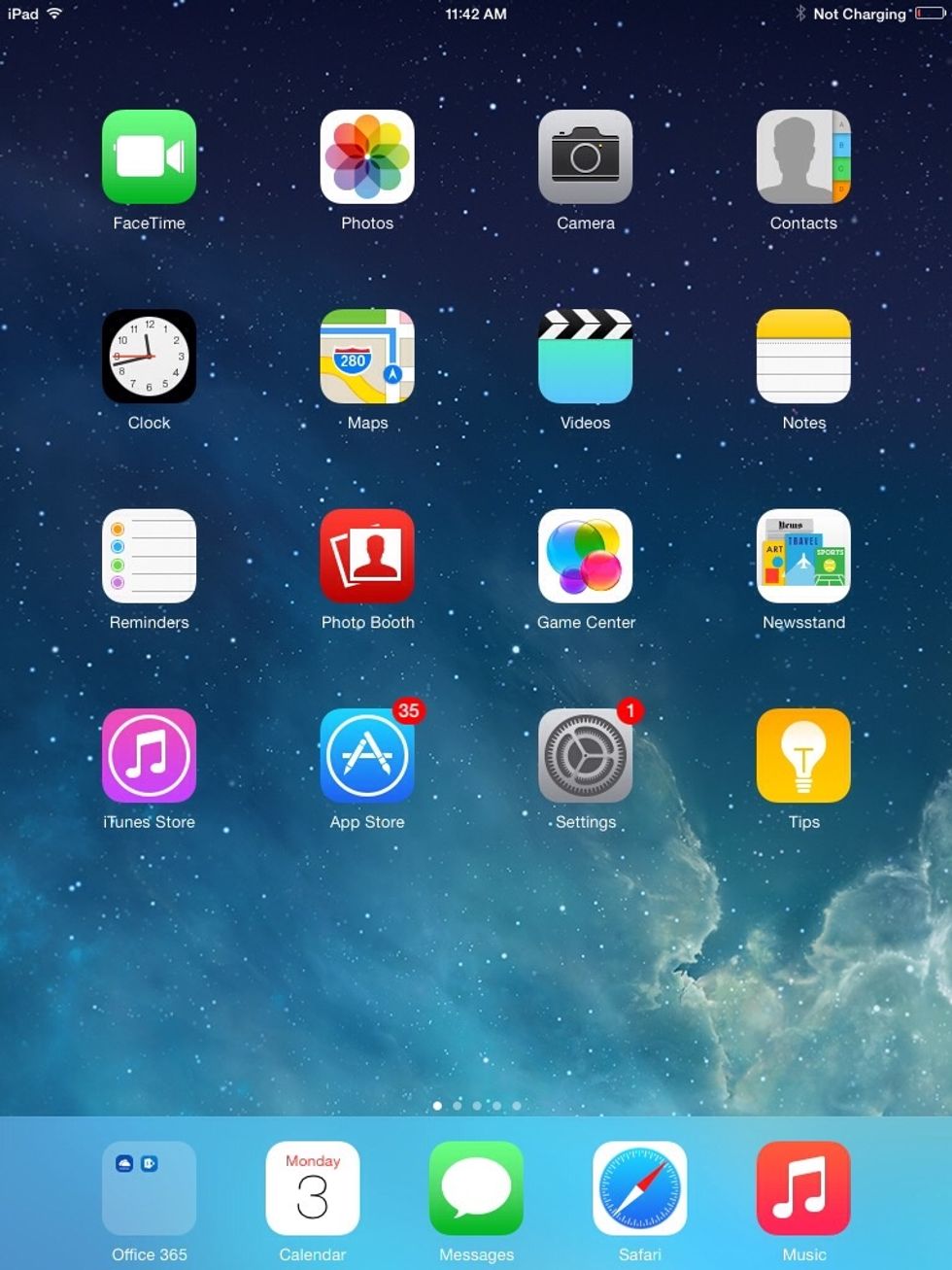 Find the "Settings" app on the iPad.