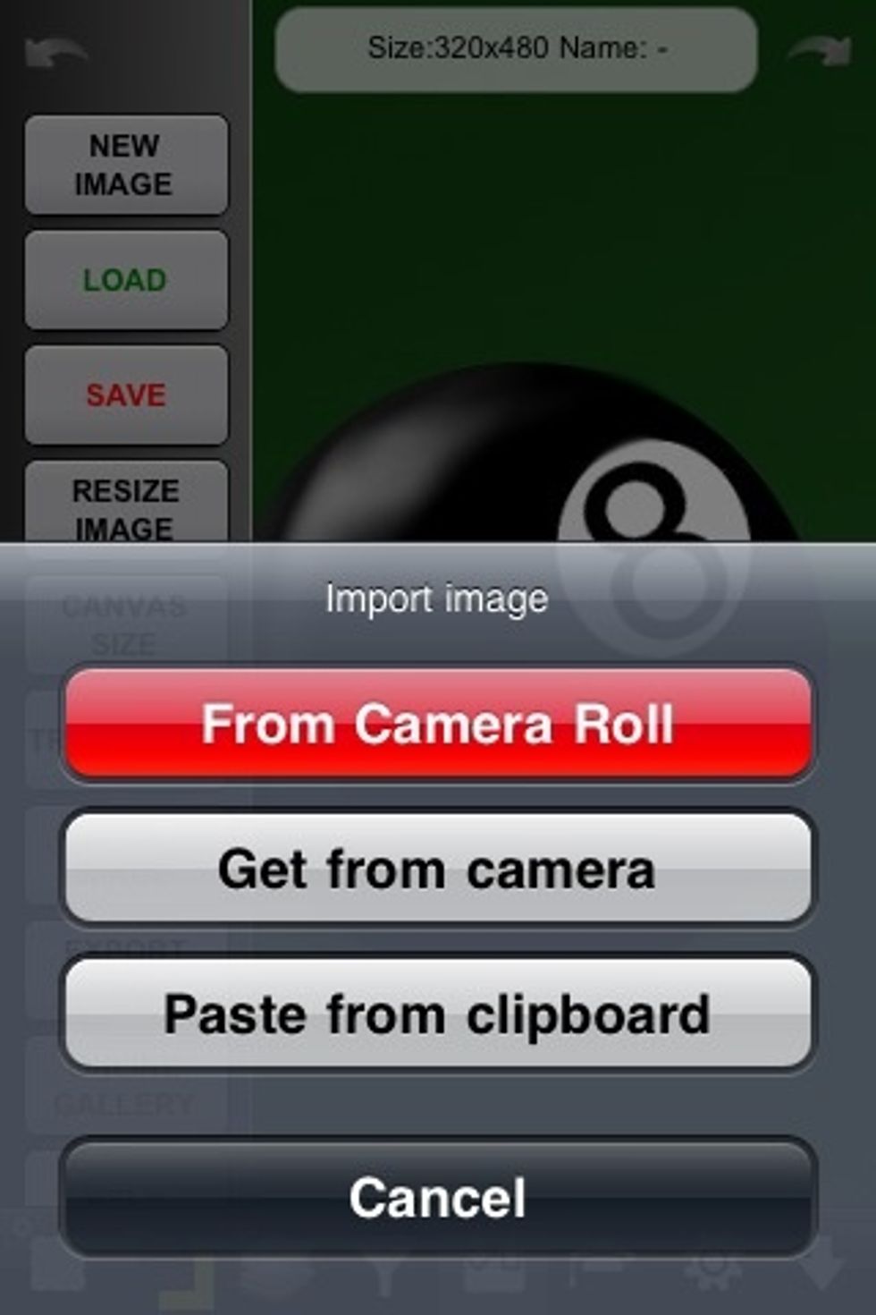 Find the text image you just made in your camera roll.