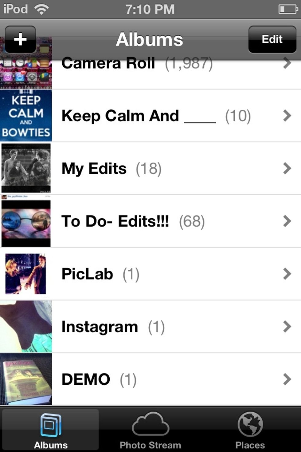 Find the video you want to share in an album
