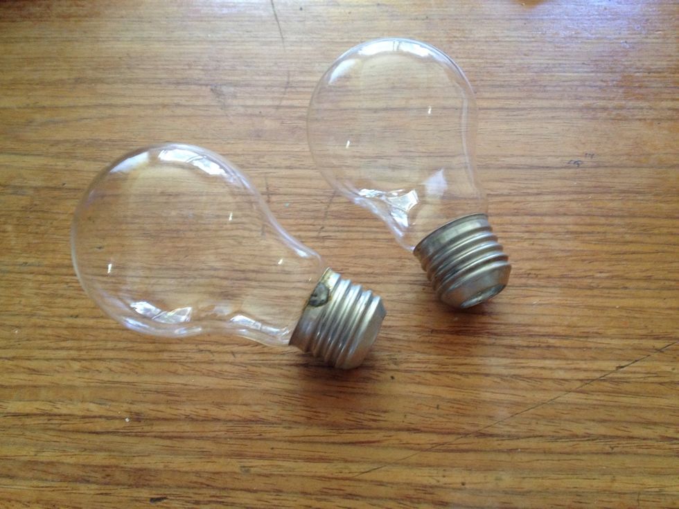 Find two old lightbulbs from around the house, if you have none you can simply just go and buy some at your local hardware store.