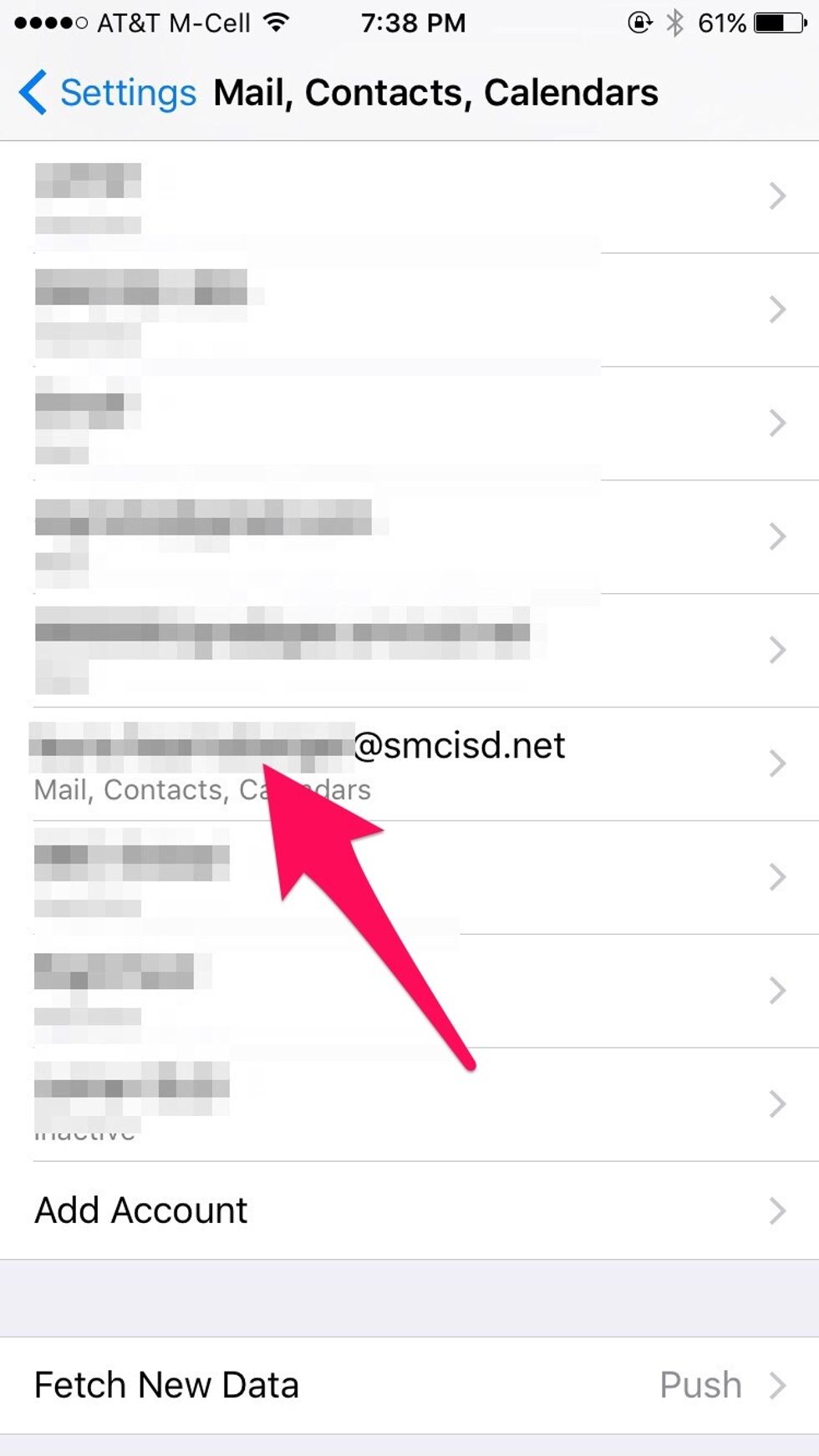 Find your school gmail account in the list. Select it.
