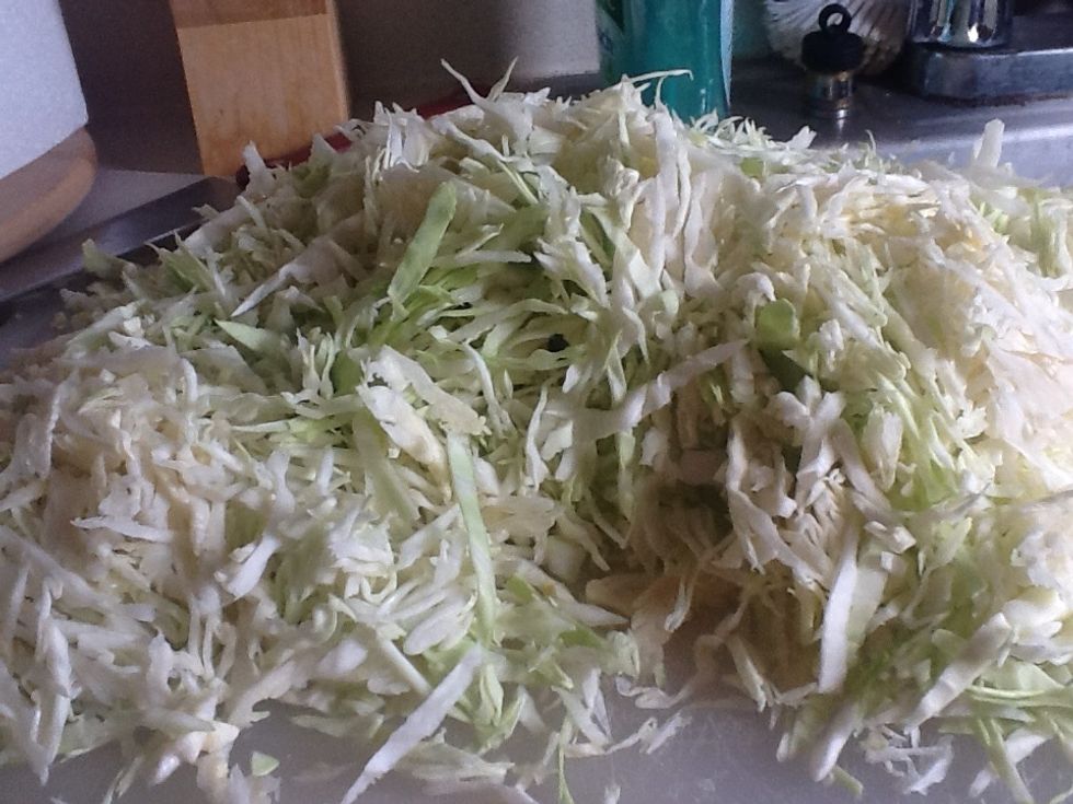 Finely chop cabbage