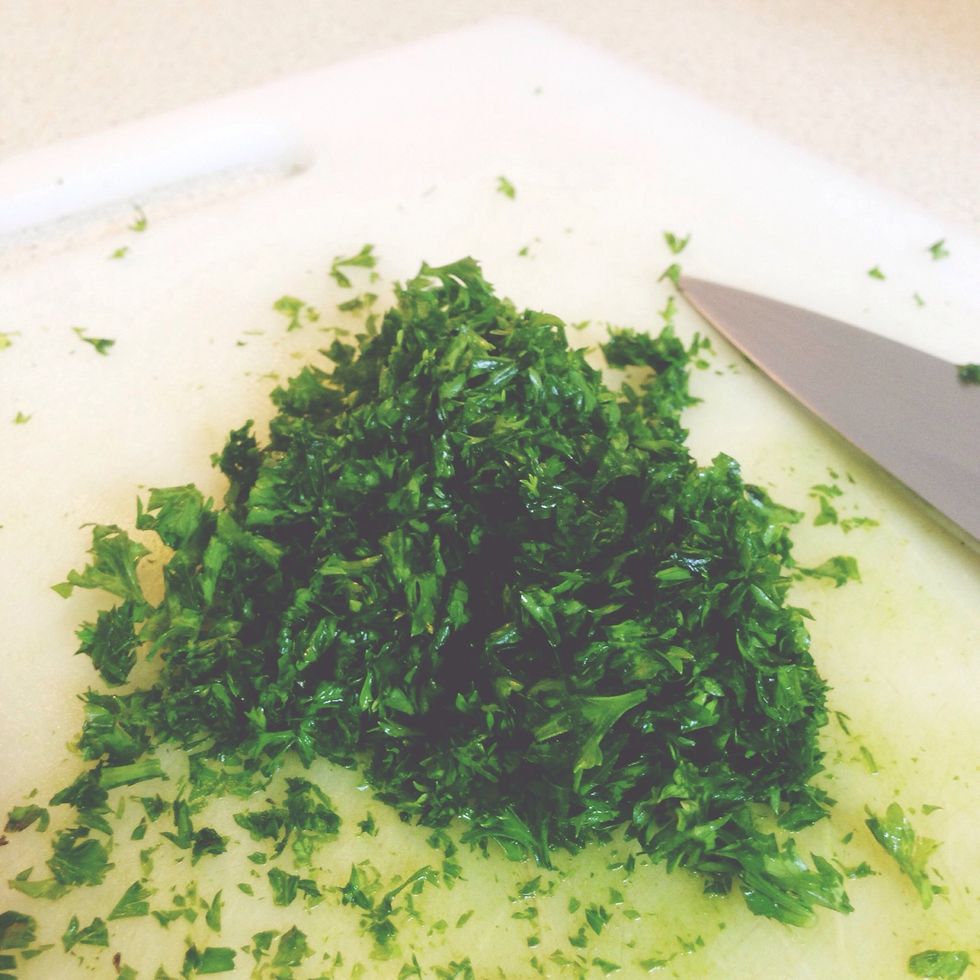 Finely chop it and add to the bowl.