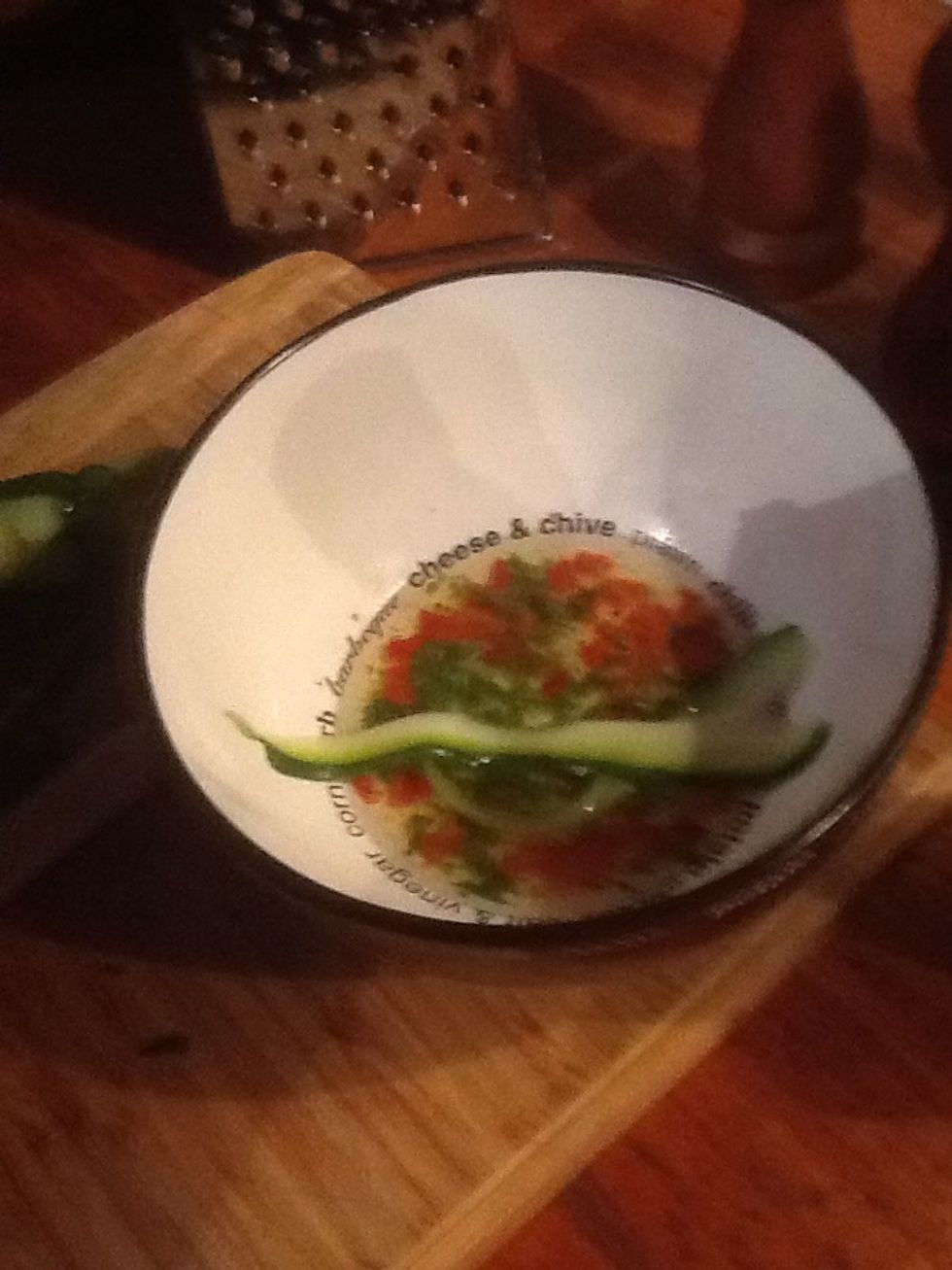 Finely chop some mint and chilli