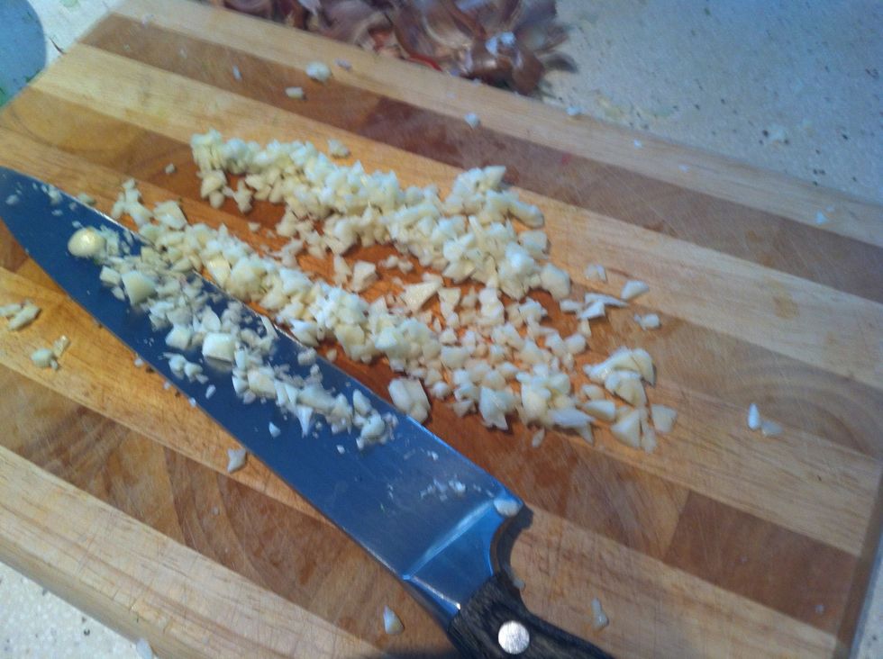 Finely chop the garlic.