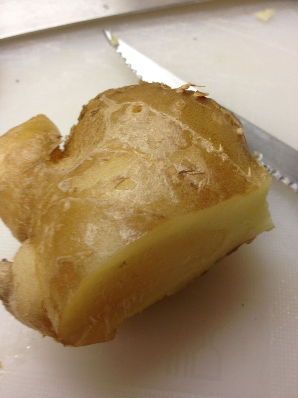 Finely chop the ginger ( start with a little and work up bc ginger is powerful stuff :)