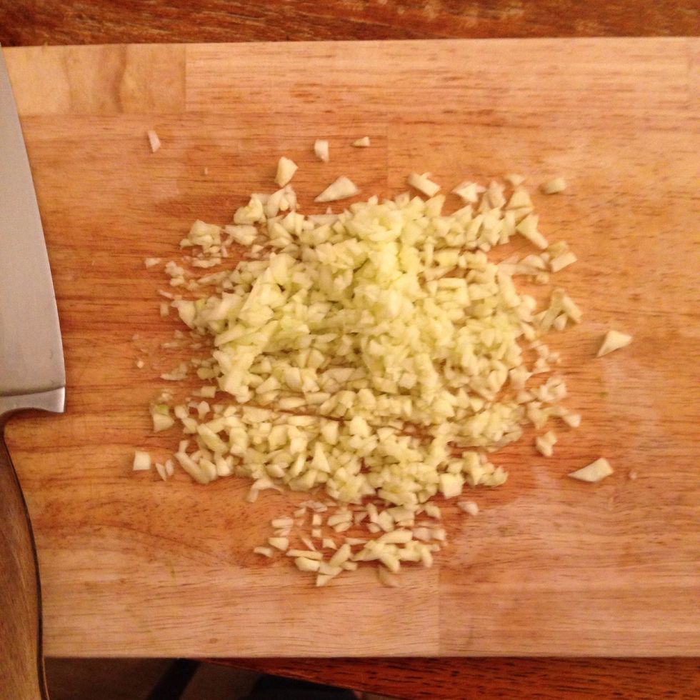 Finely chop the inner parts pf the courgettes