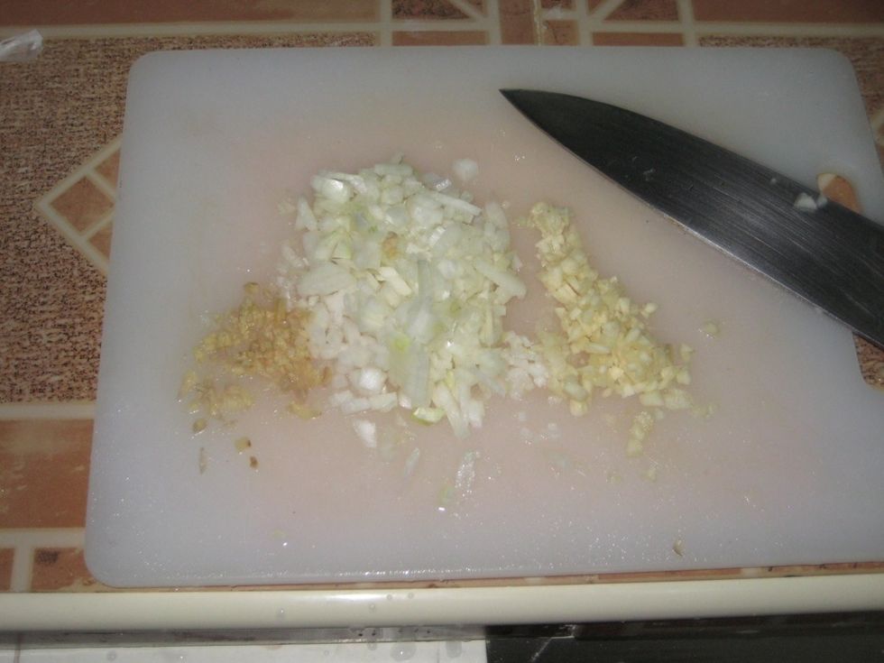 Finely chop! The quantity is up to u depending on what u like to use most and amount of rice u want to prepare.