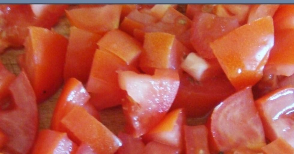 Finely chop tomatoes