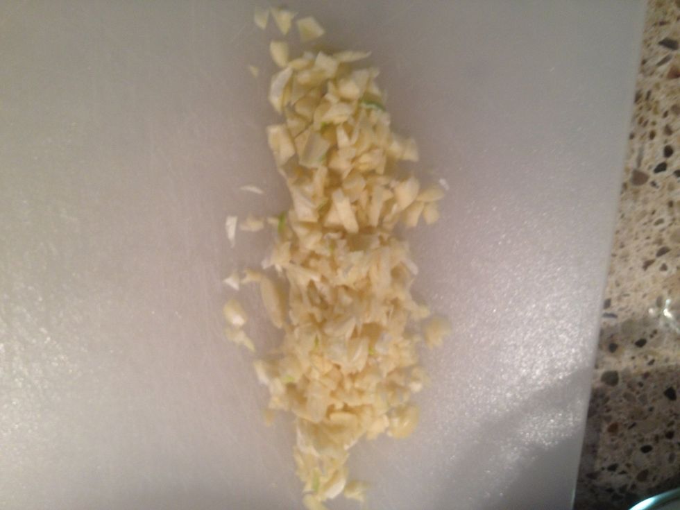 Finely chop your garlic.
