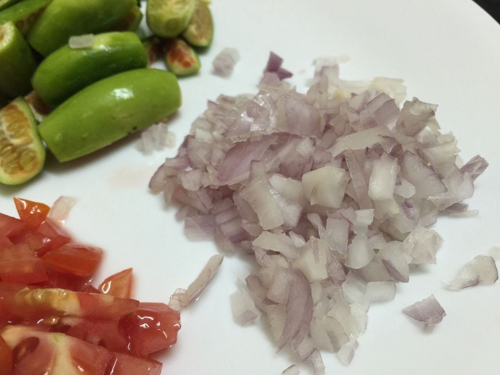 Finely chopped onions