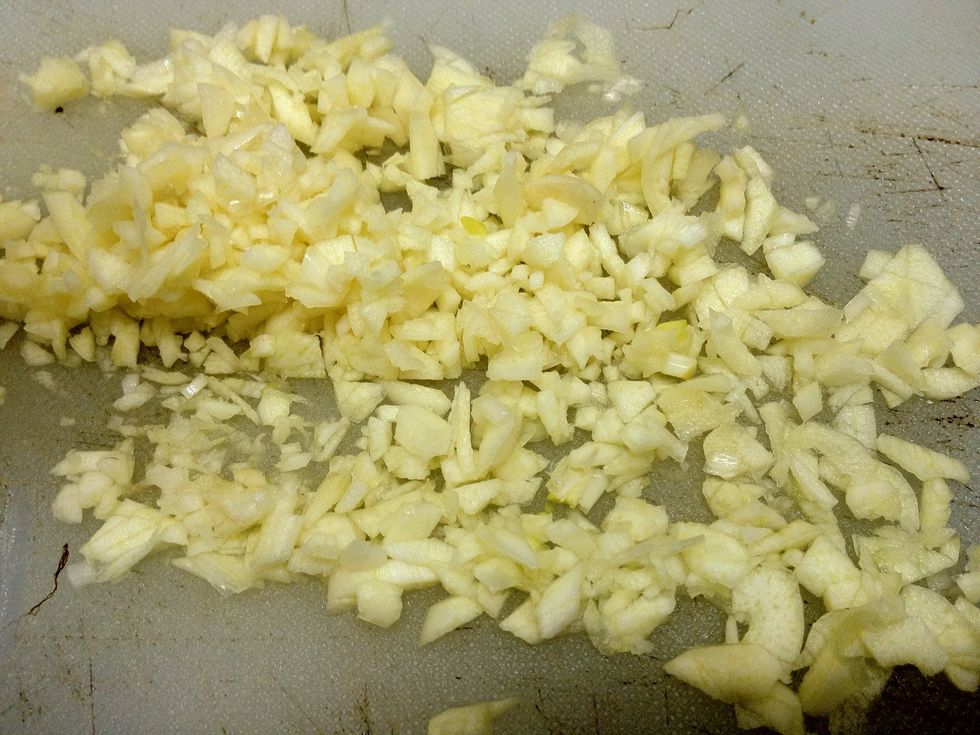 Finely chopped the garlic.