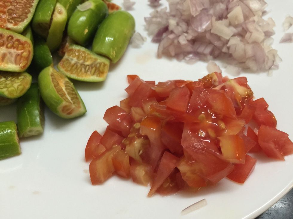Finely chopped tomato