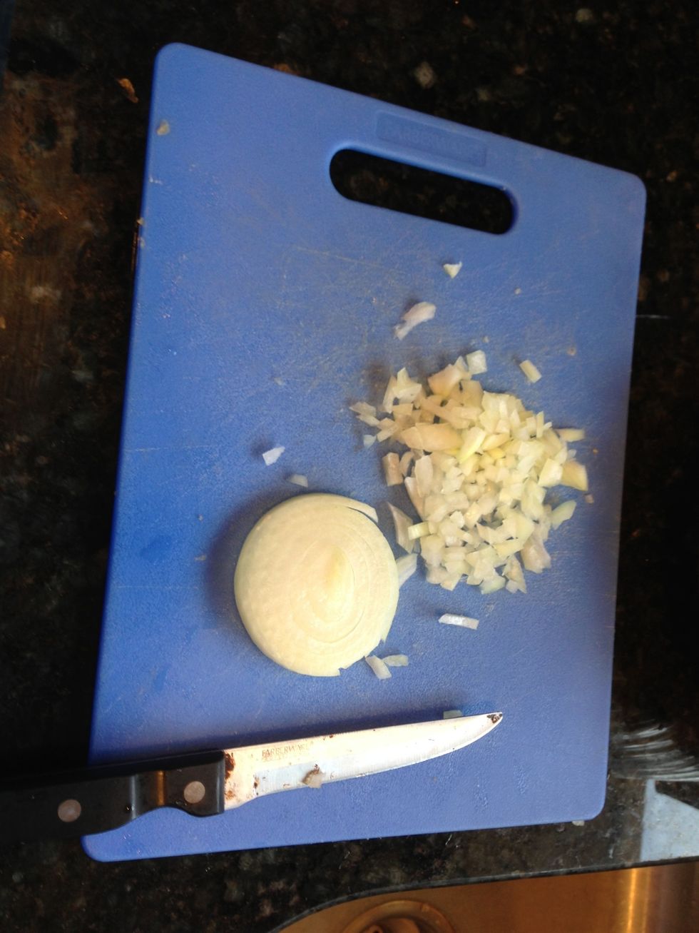 Finely dice half an onion