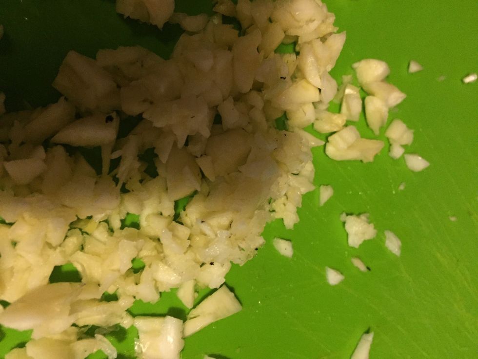 Finely dice your garlic cloves like this