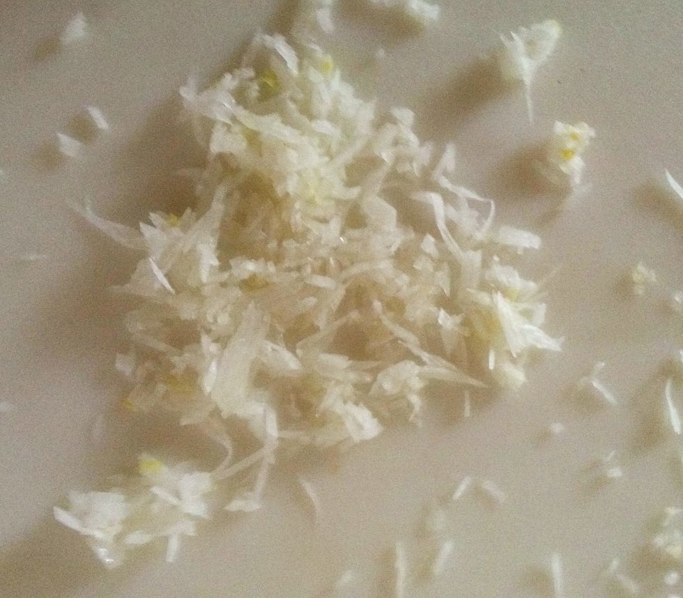 Finely shred some white onions to taste.