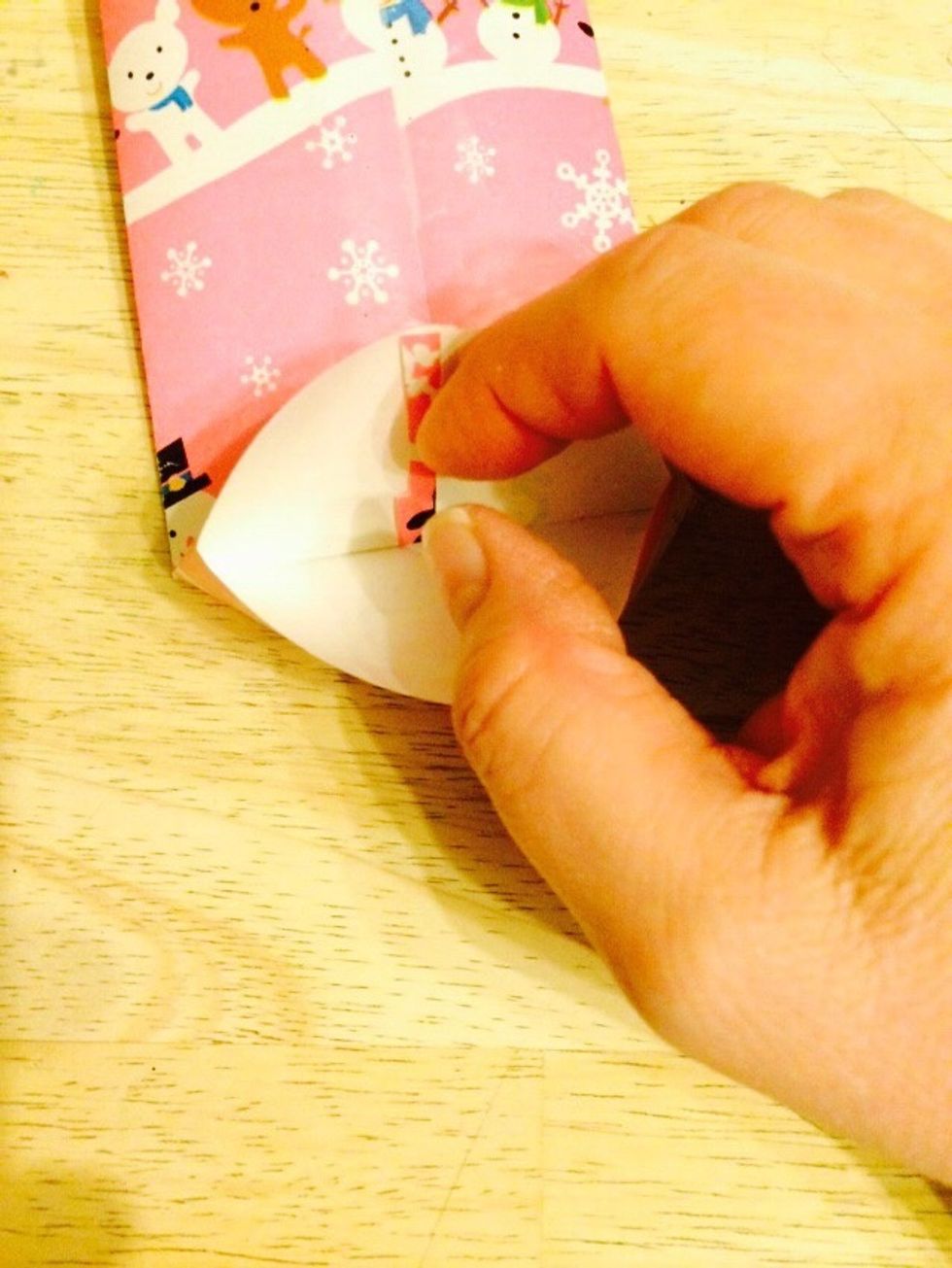 Fingers in the fold.