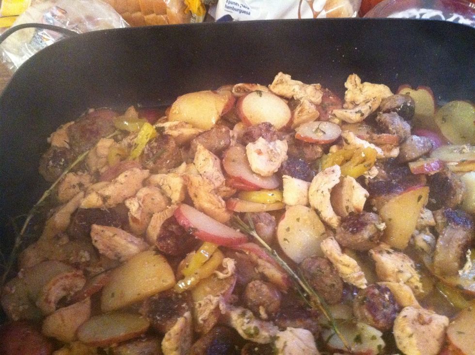 Finish as diana would say nomnom lol finish off with some salad, and garlic bread