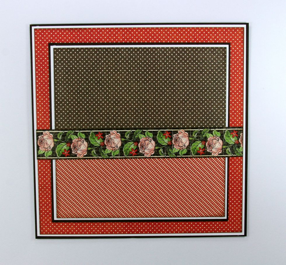 Finish base with the border strip from the February Collective sheet.