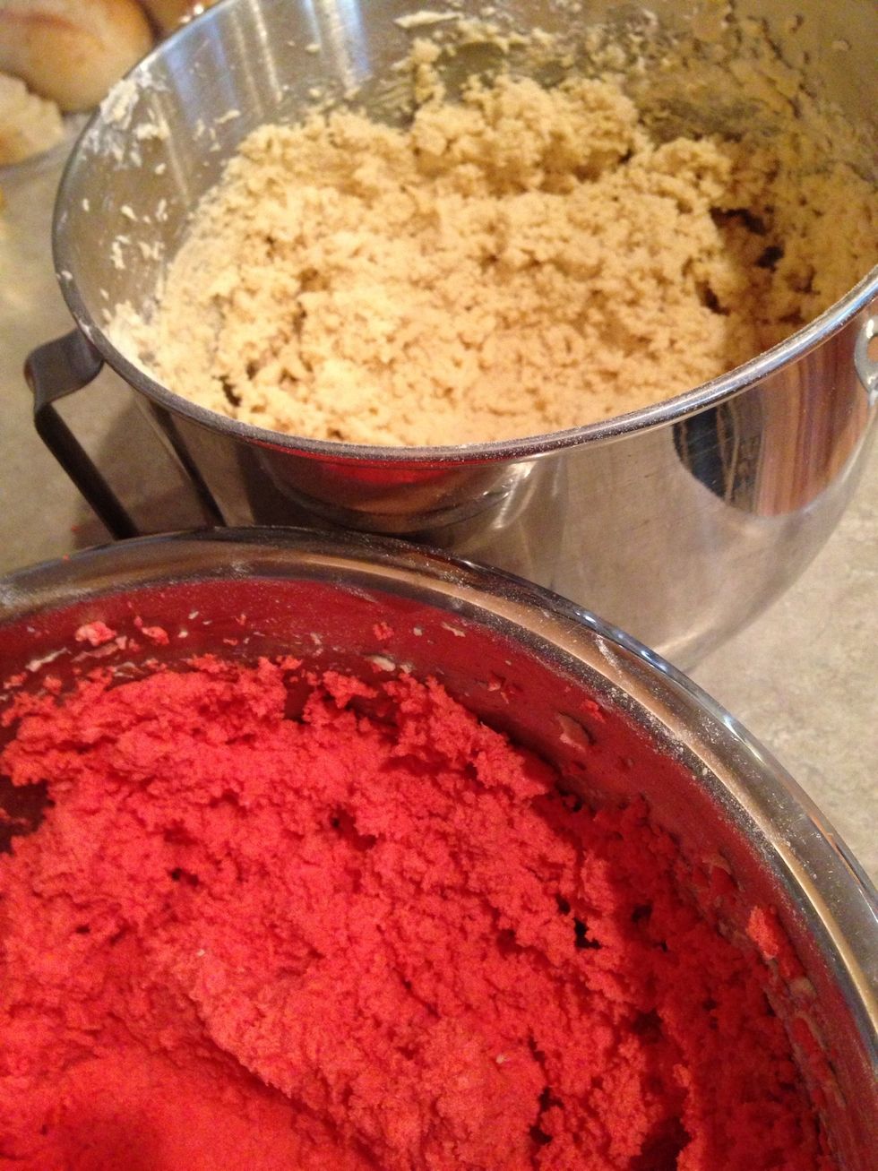 Finish both dough and get ready to roll the cookies