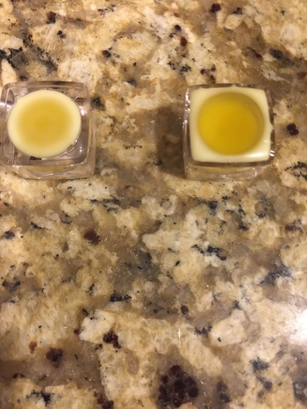 Finish by pouring the remaining lip balm into the rest of the container. Now you have a wonderful lip balm
