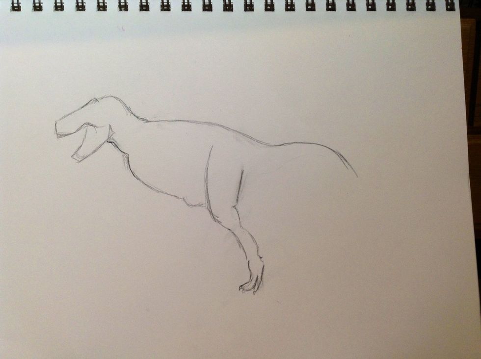 Finish drawing the first back leg.