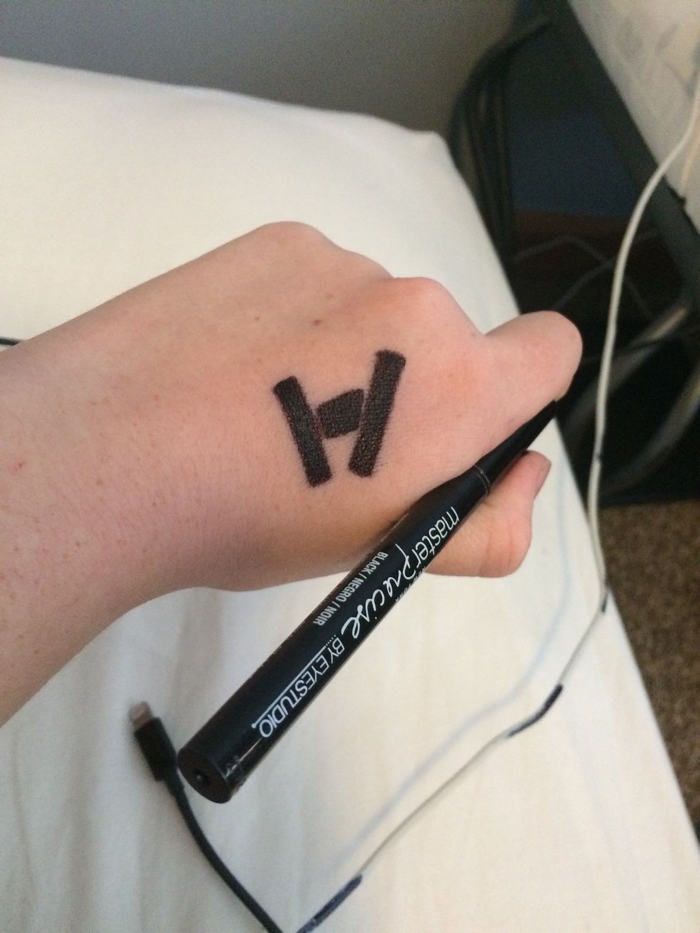 finish off with a thick layer of eyeliner:)