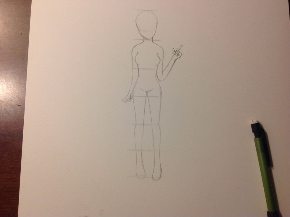 Finish the arms and hands.