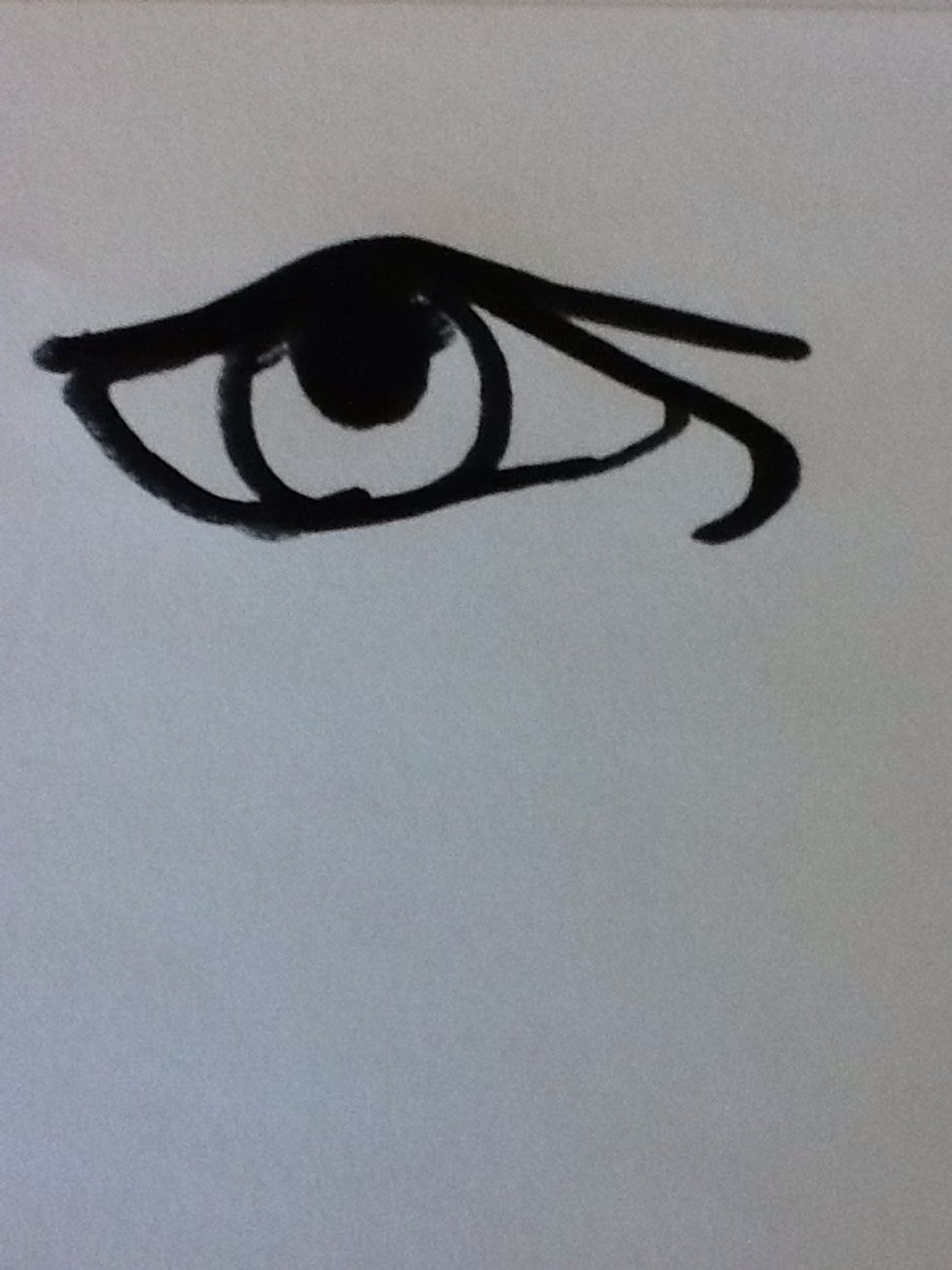 Finish the shape of the eye like so, then define the shape of the iris