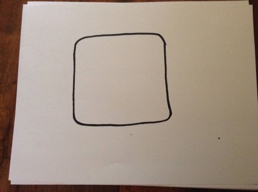 Finish the square with curved ends as shown