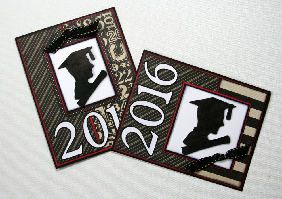 Finish these cards with additional chipboard pieces and the graduating year..this time cut with the Cricut.