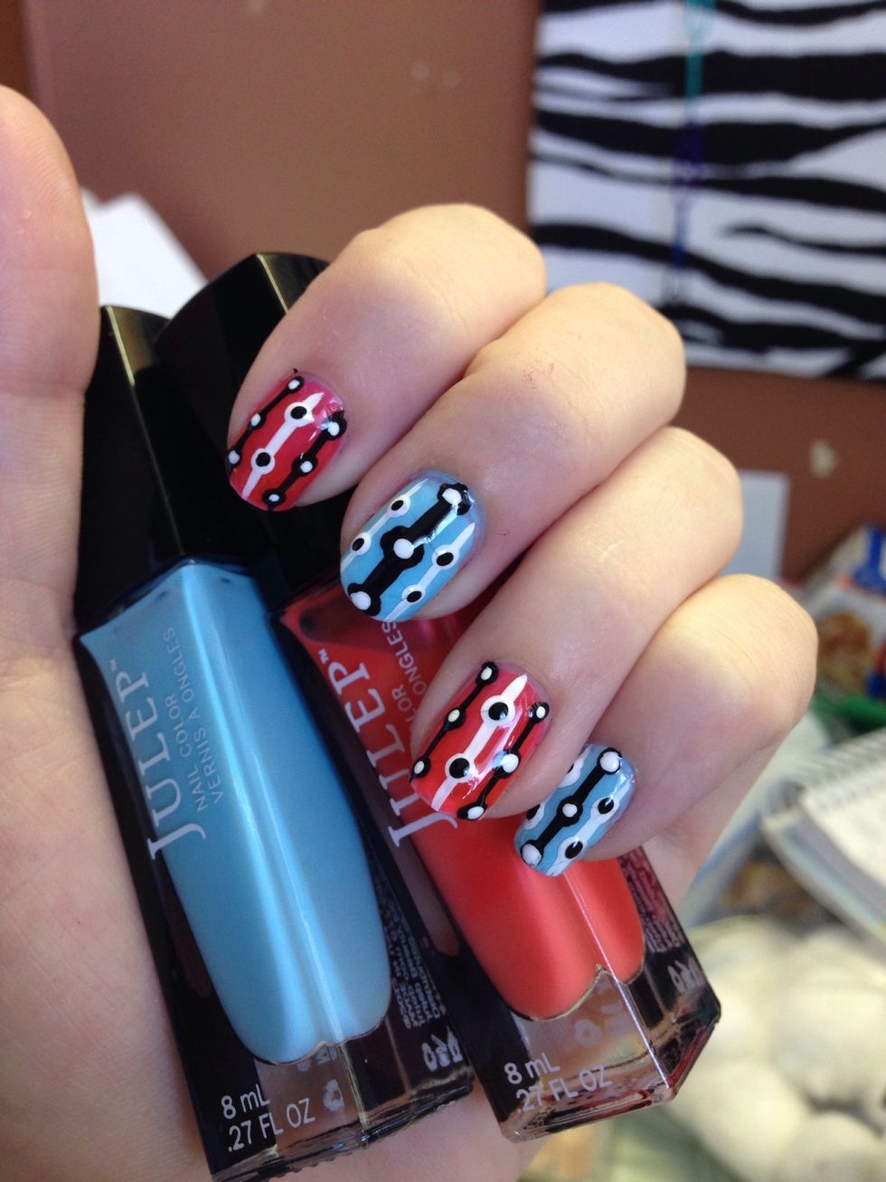 Finish up by, as always, adding a topcoat. For this manicure, make sure to wait a few minutes for the thick dots to dry. There's nothing worse than doing all this work, then smudging it! Enjoy!