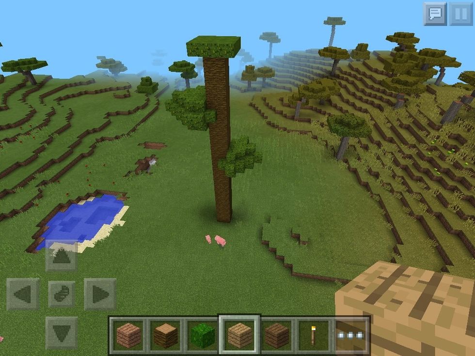 Finish up the other leaves like this except for the top, each leaf spot is were a house will go