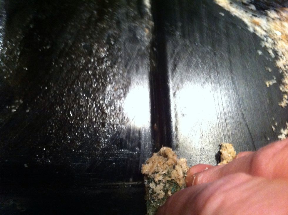 Finish wiping up all the baking soda.