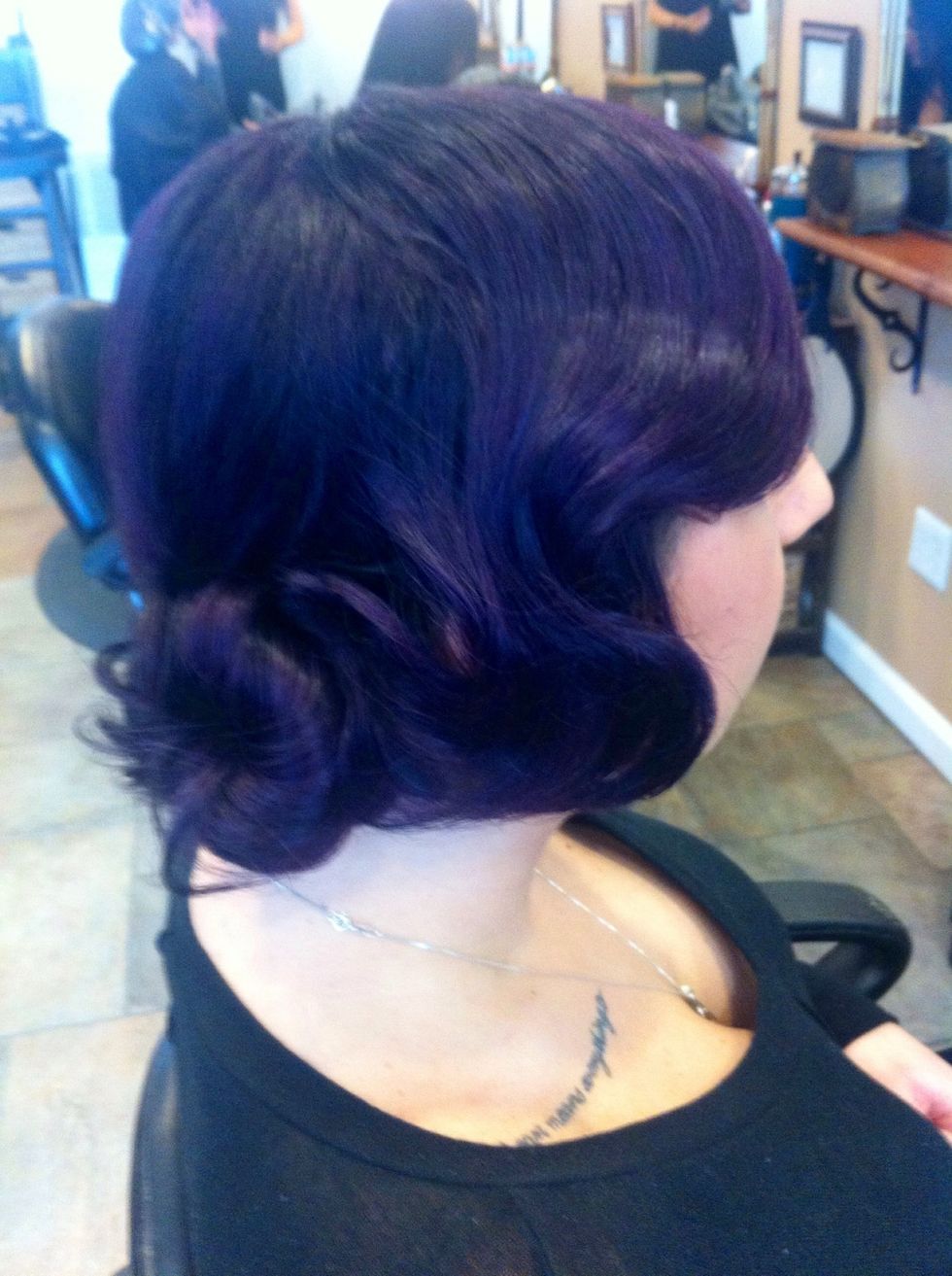 Finish with a light hold hairspray. We love Joishape by Joico!