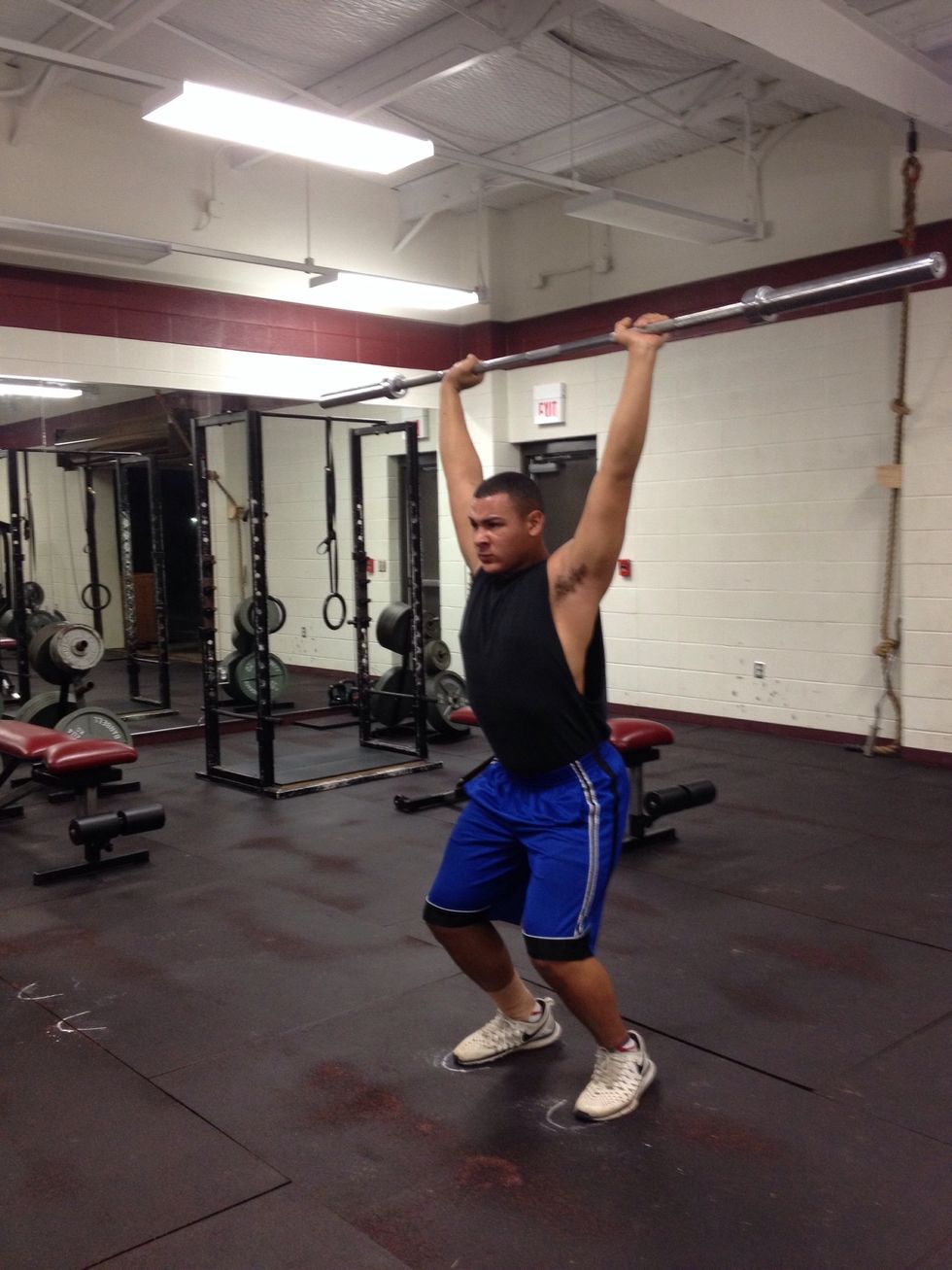 Finish with locking your arms out and standing up.