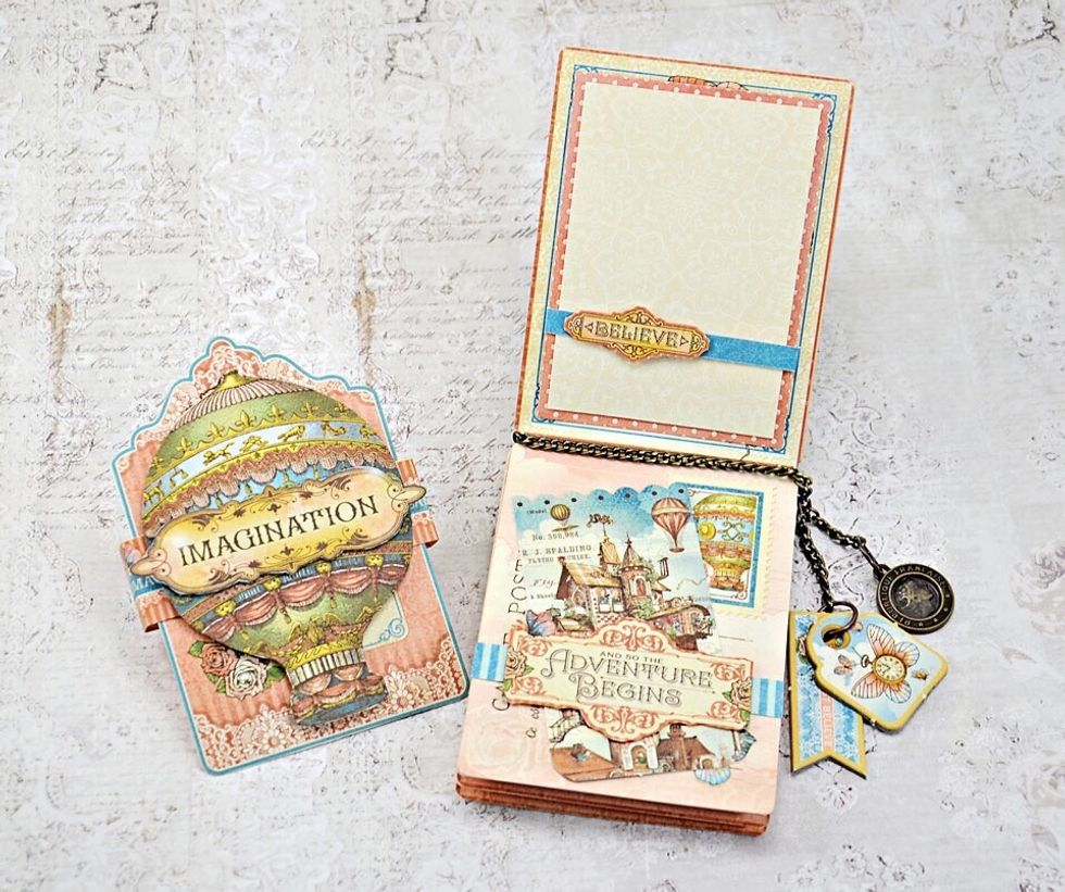 Finished album showing the inside pages finished.