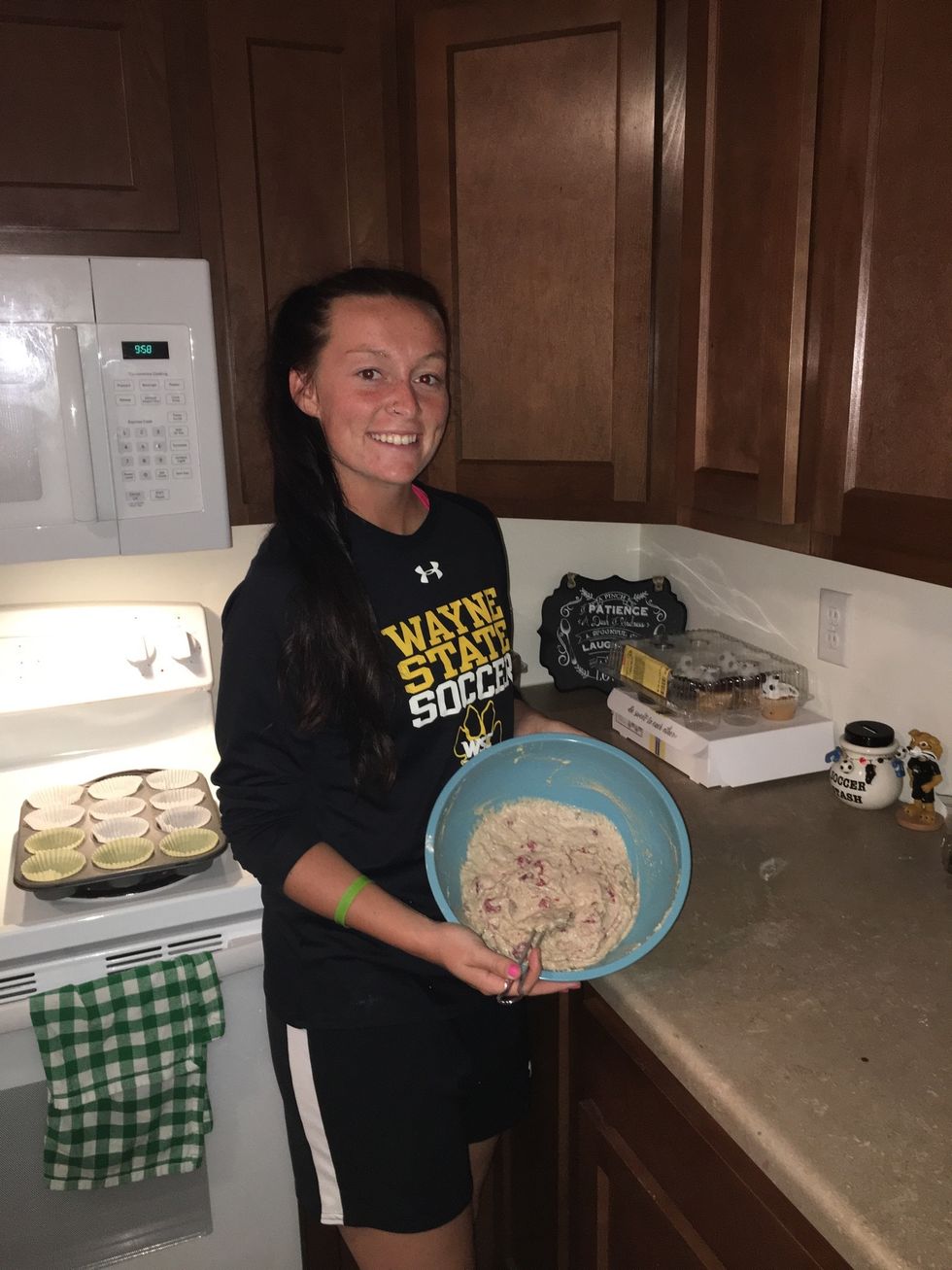 Finished batter about ready to head into the stove....