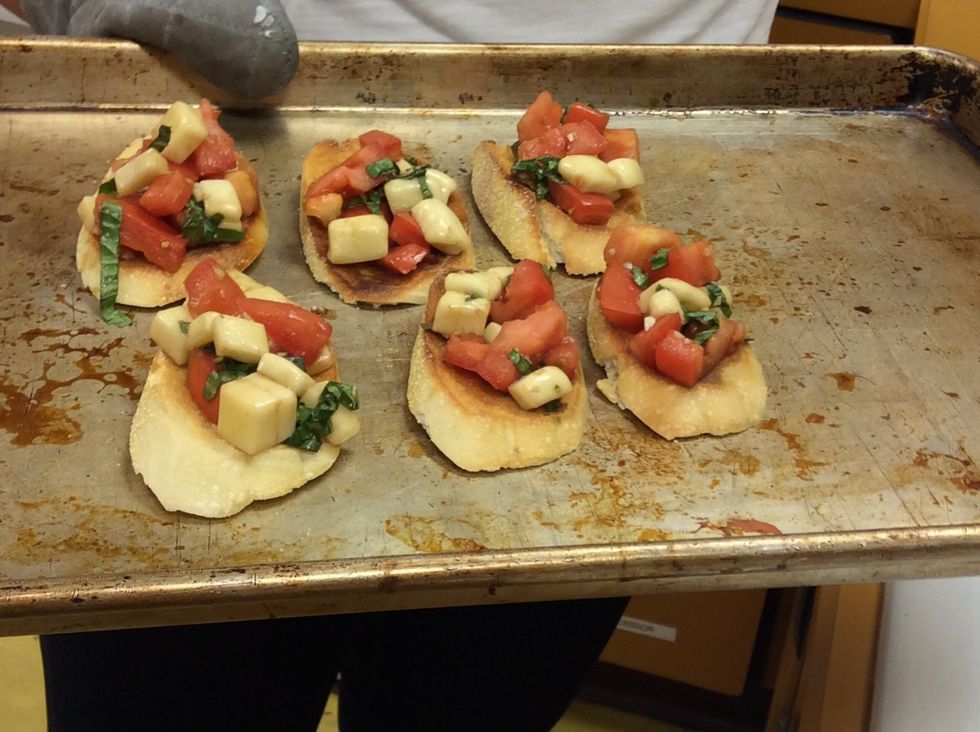 Finished bruschetta.