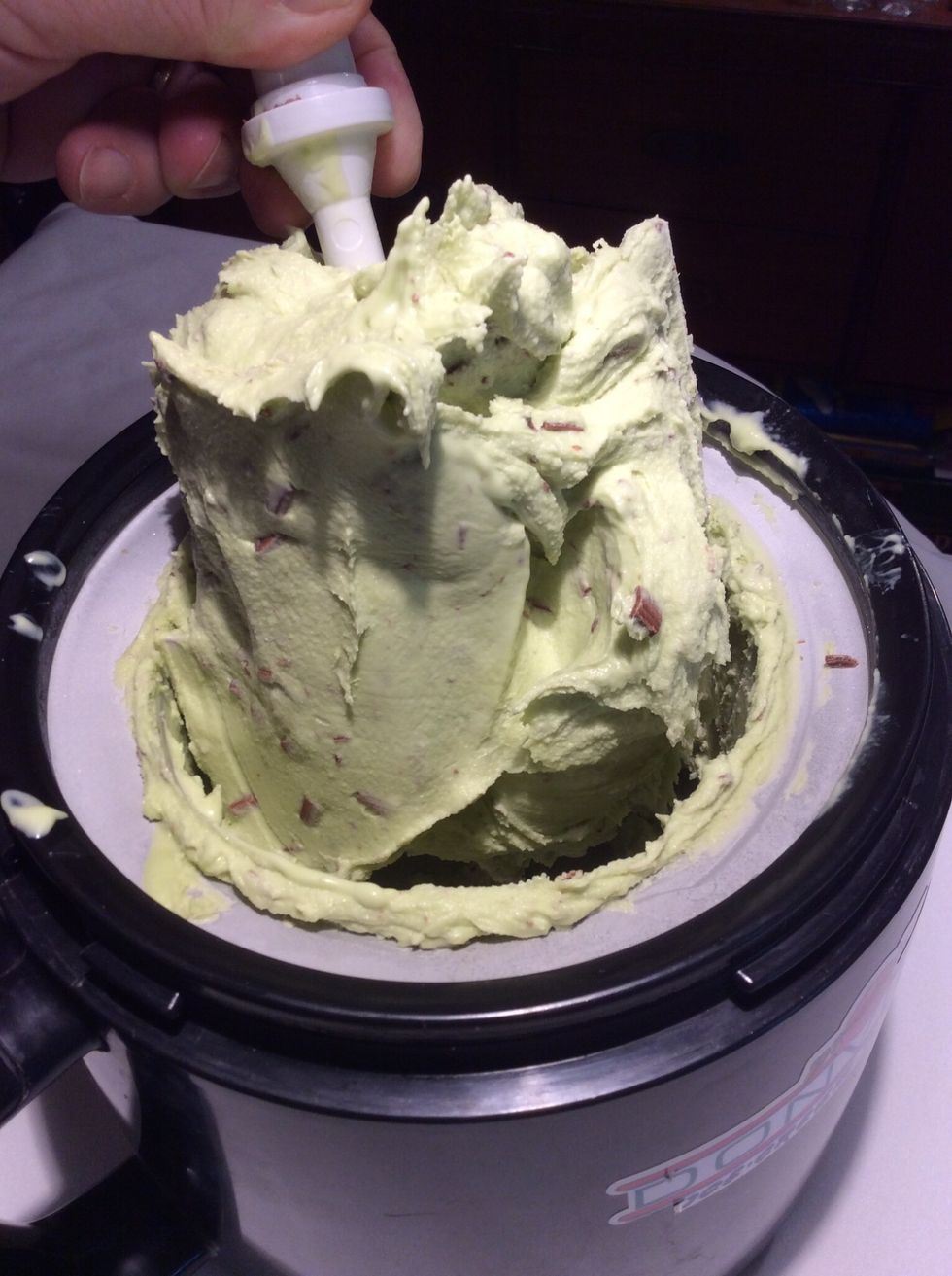 Finished, delicious avocado ice cream.