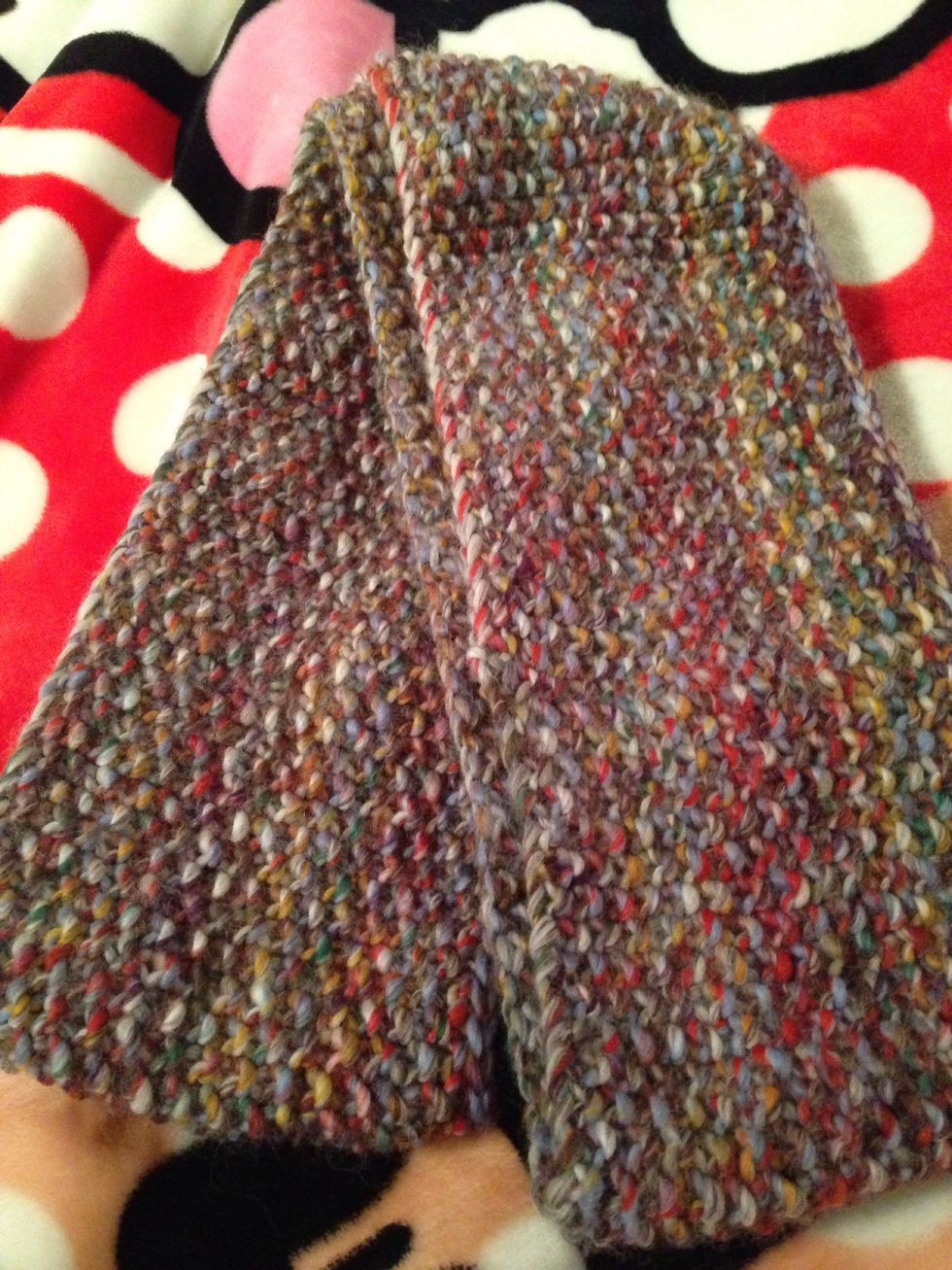 Finished infinity scarf.