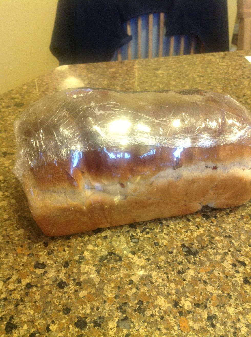 Finished loaf! Wrapped up and ready for my 85 year old mother in laws birthday!
