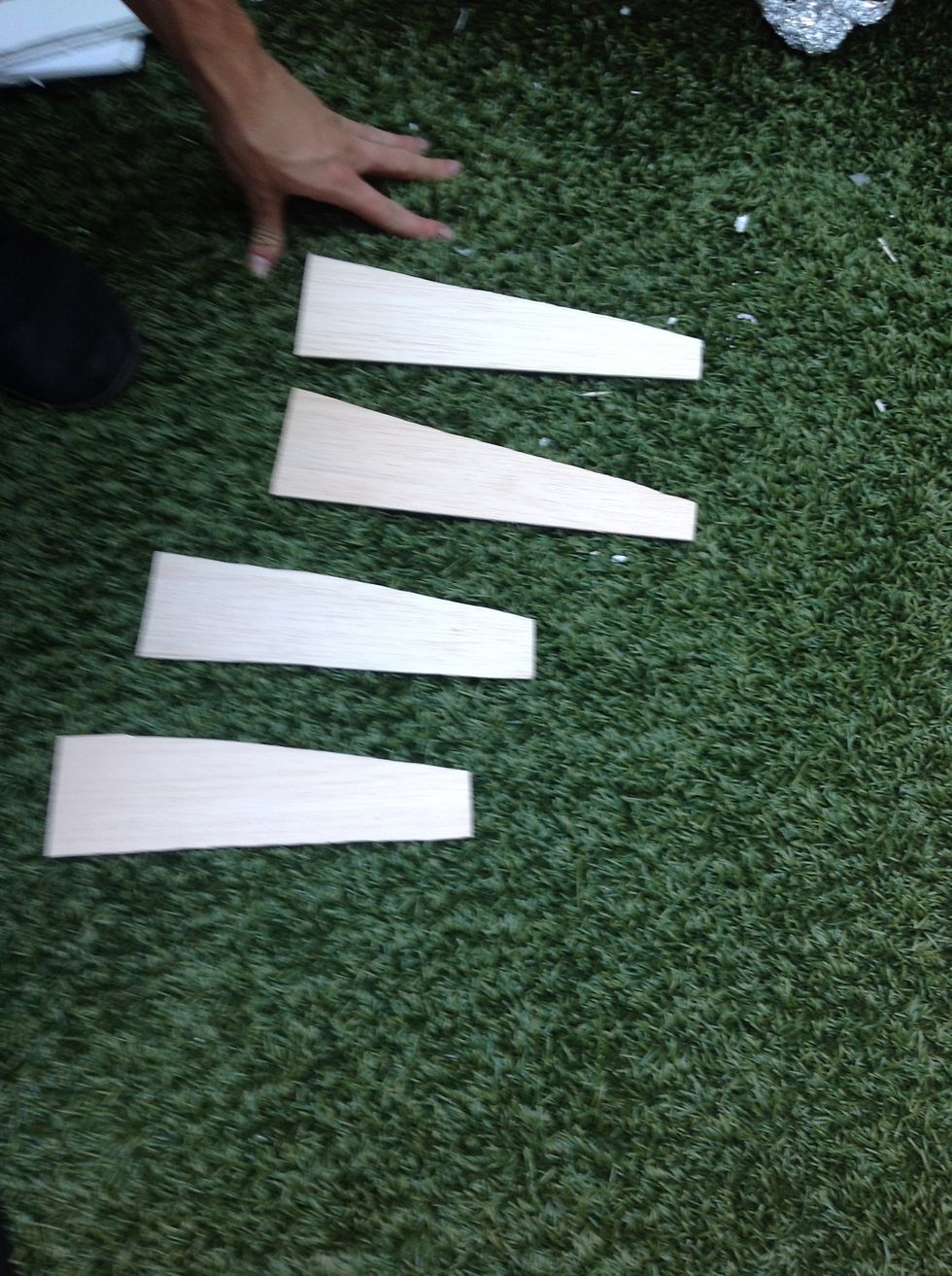 Finished normal and large balsa wood wings.