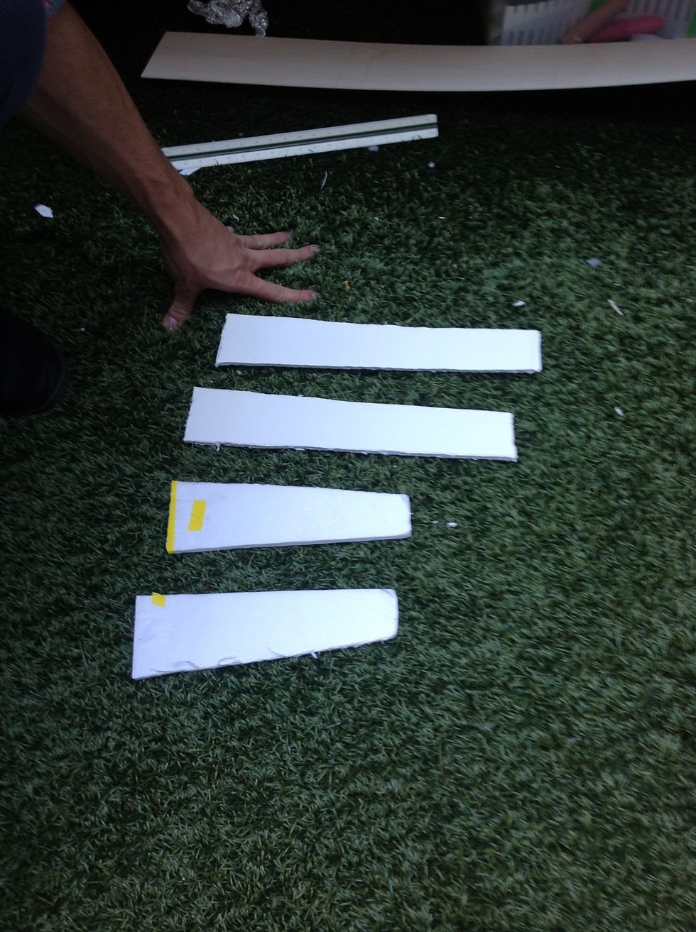 Finished normal and large foam board wings.