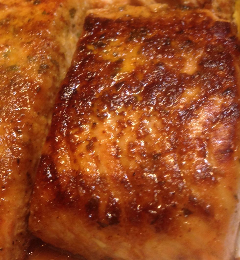 Finished product !!\ud83d\ude0b\ud83c\udf74 With Salmon you can have any sides of your choice and trust me there will be no complaints from your family or guests. Enjoy !!