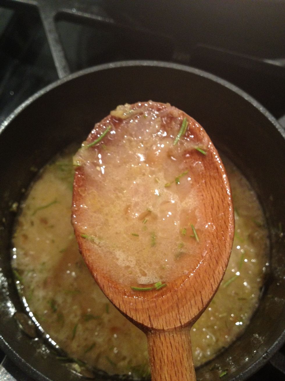 Finished! Sauce should be able to sit in spoon.