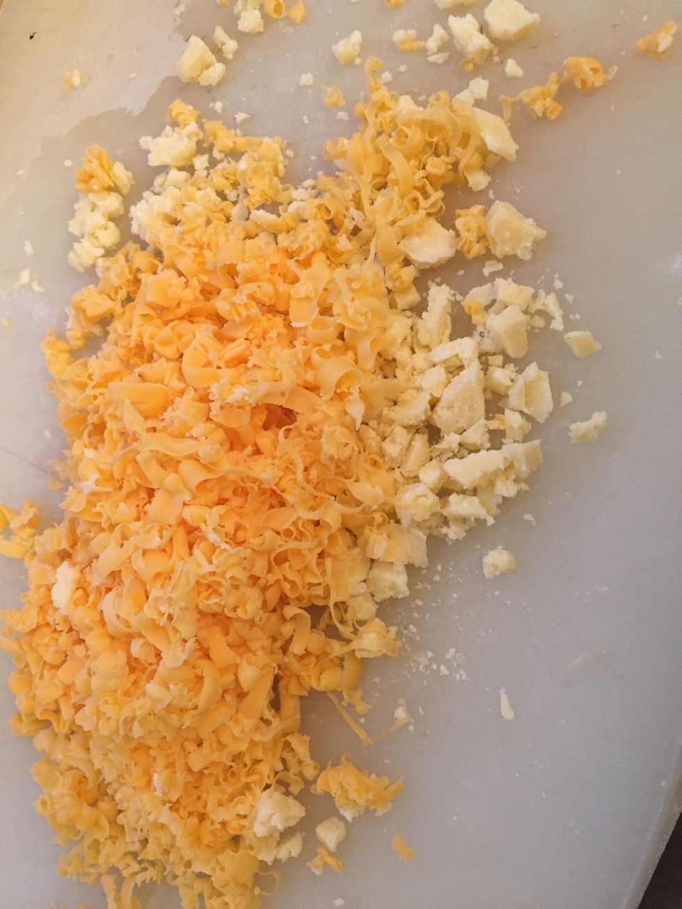 Finished! Together this was roughly 2-2.5 cups of cheese.