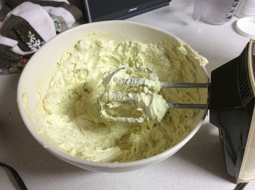 Finished whipped butter. Scoop all the butter into your containers. Keep out ones you'll be using now, and store extras in the fridge. With no preservatives, it can eventually start to go bad.