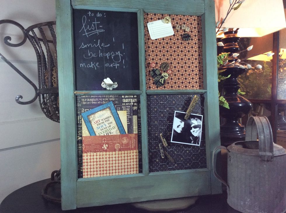 Finished window pane message center.