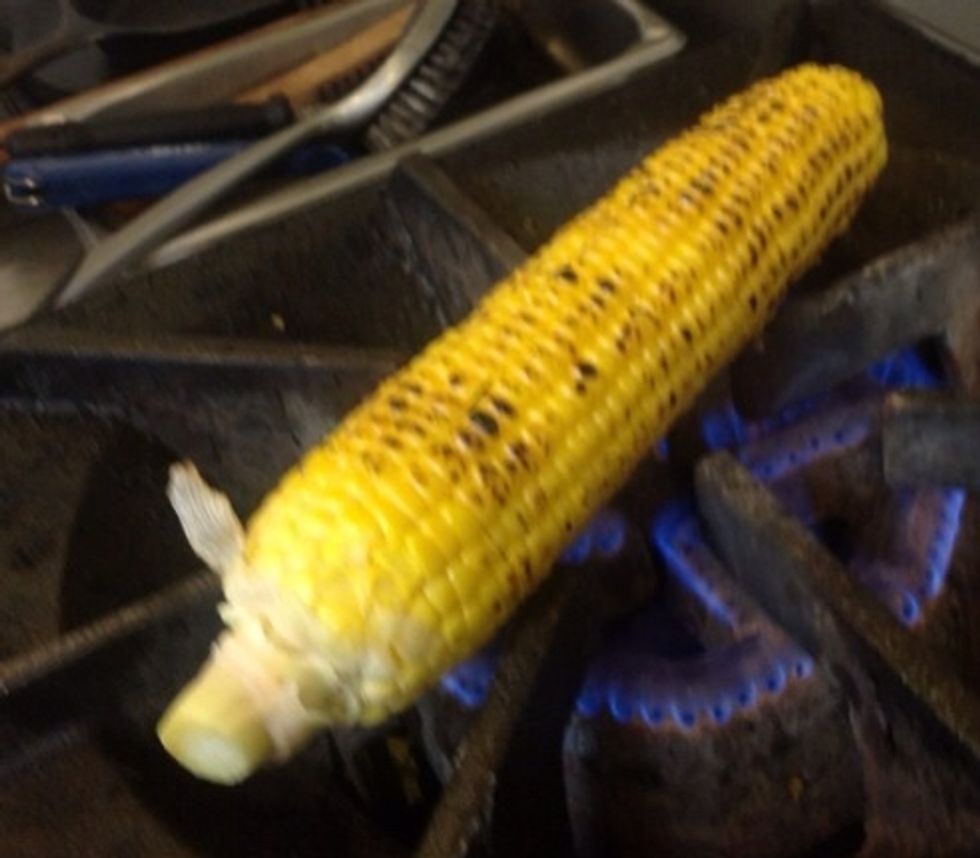 Fire roast the corn